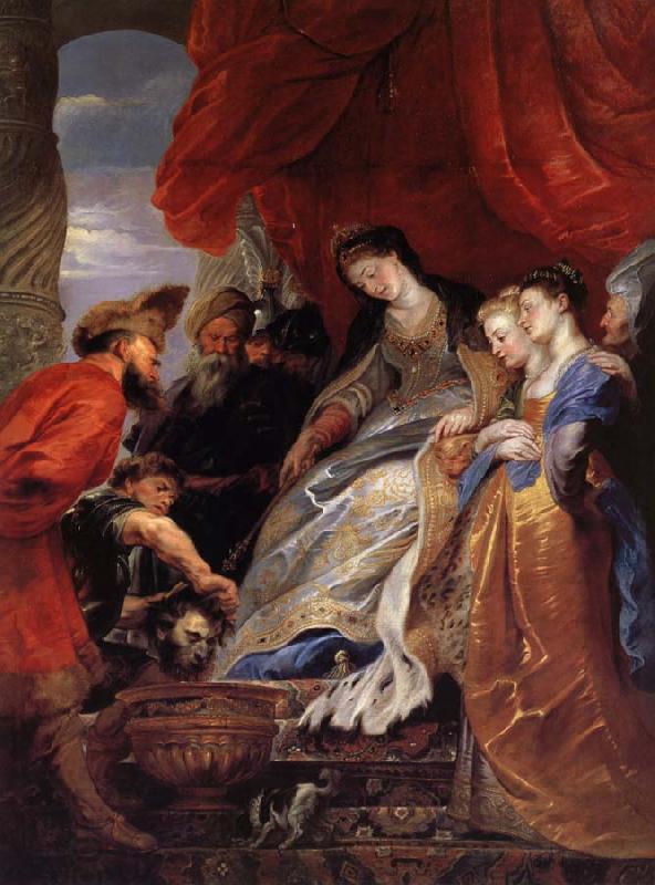 Peter Paul Rubens Thomyris,Rene des Scythes fait plonger la tete de Cyrus dans un vase rempli de sang
